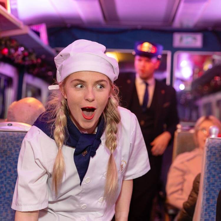 chef on board the polar express train ride