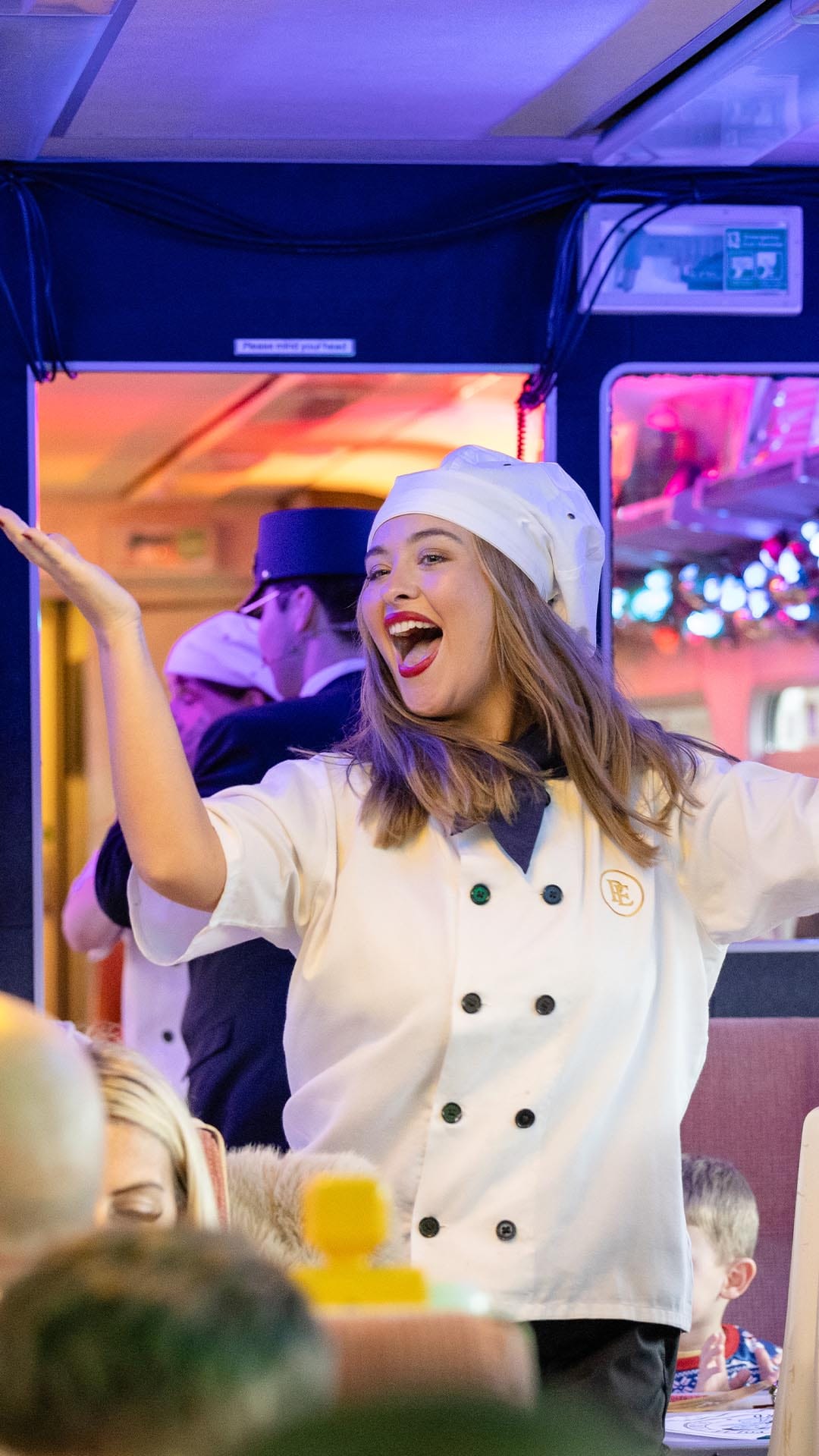 chef on board the polar express train ride