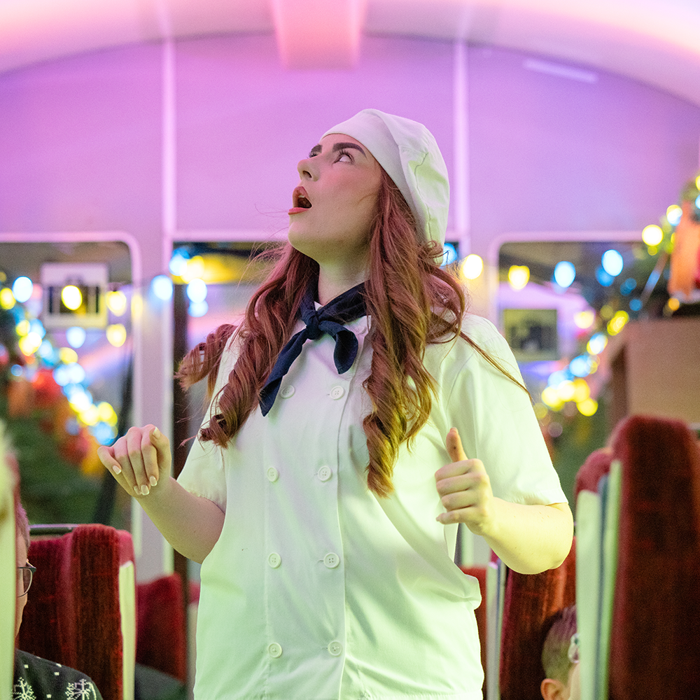 chef on board the polar express train ride