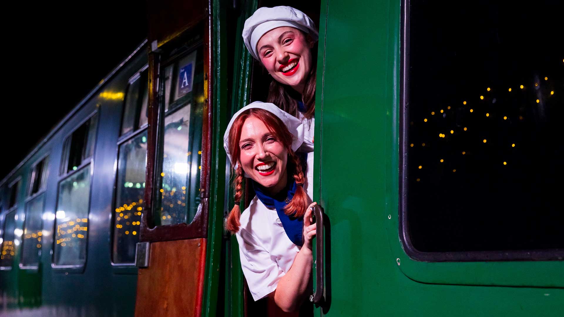 chefs on board the polar express train ride